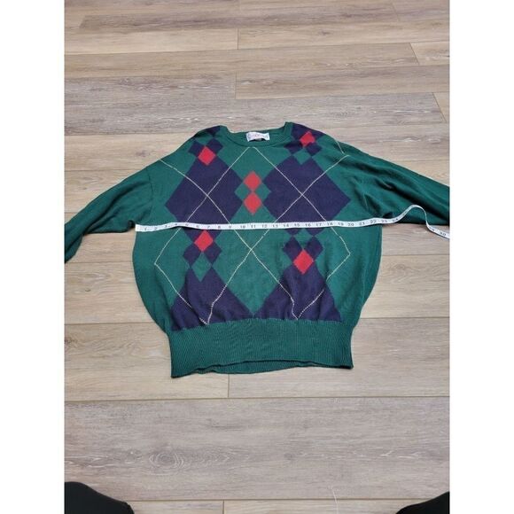 Clark and Gregory Scottish argyle size large 100% cotton green blue and red,  gr - Picture 3 of 7